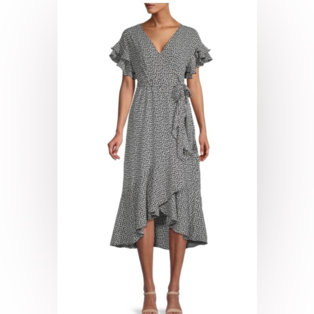 Max Studio Black and White High Low Dress
